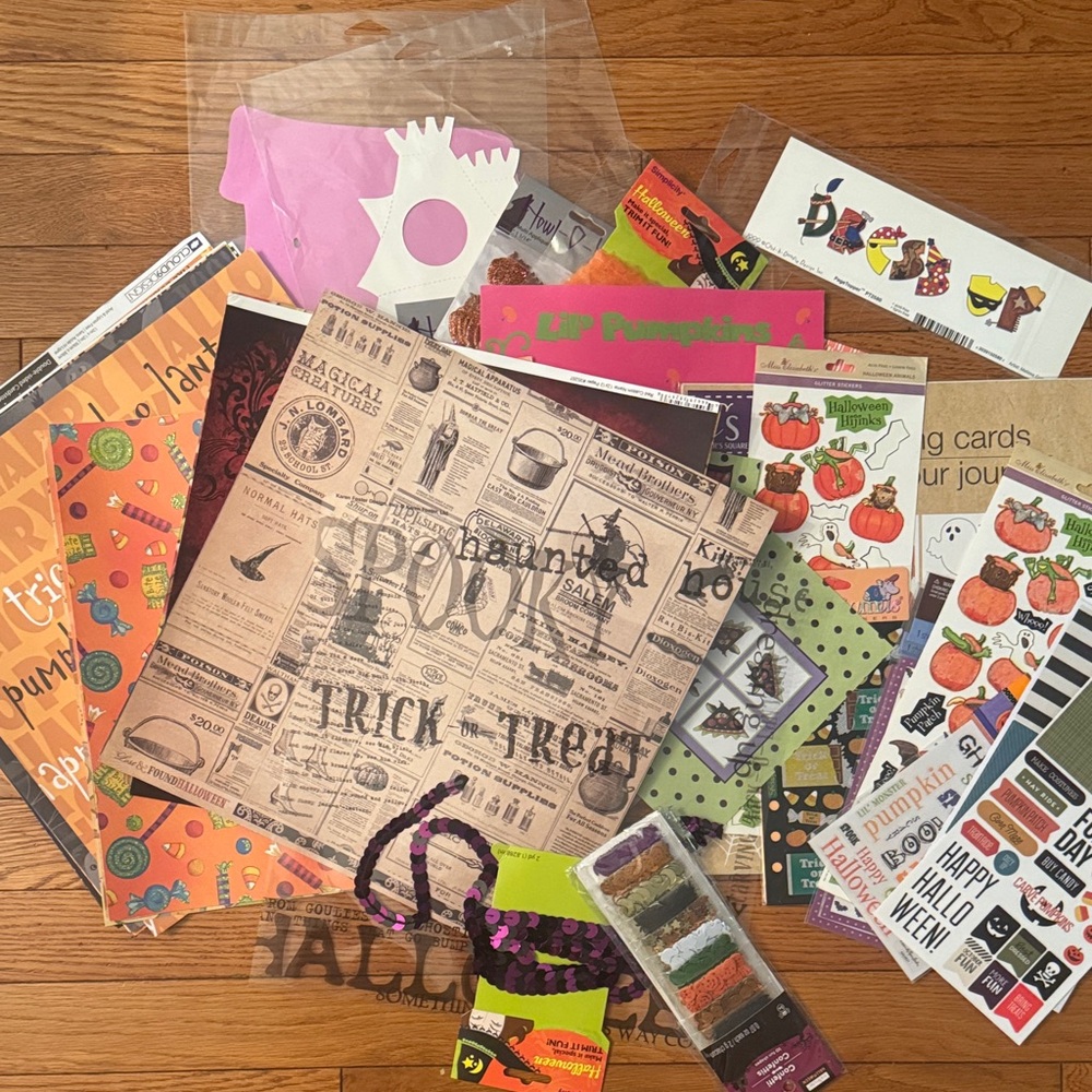Halloween Themed Scrapbook Junk Journal Crafting Set
